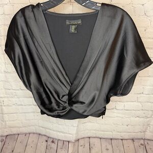 House of Harlow 1960 Black Drape Blouse